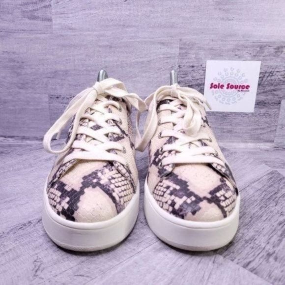 Steve Madden Bertie Snake Print Platform Sneaker Cream Black Women's sz 9.5 - Picture 2 of 8
